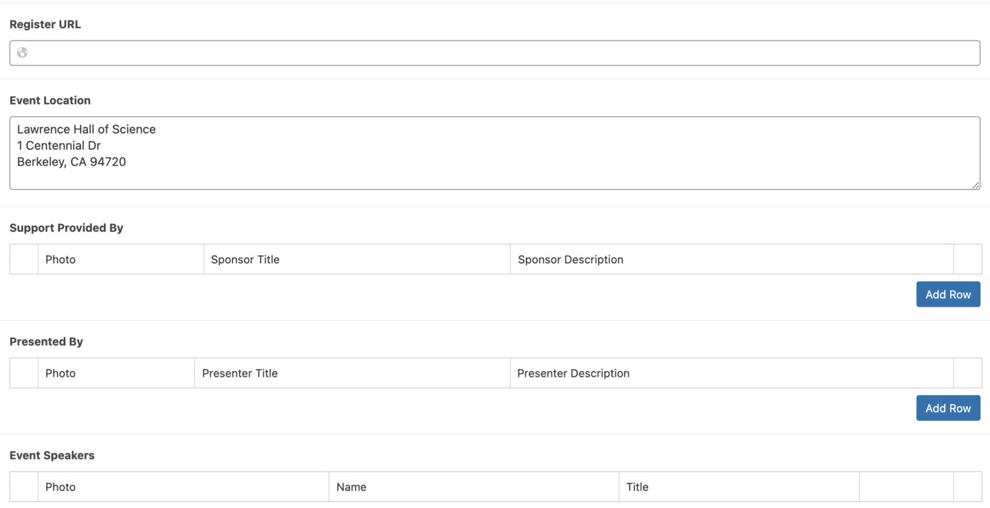 Custom fields screenshot