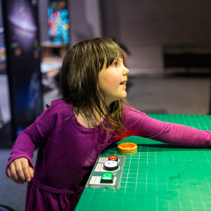 A child creating a Stop-Motion Story