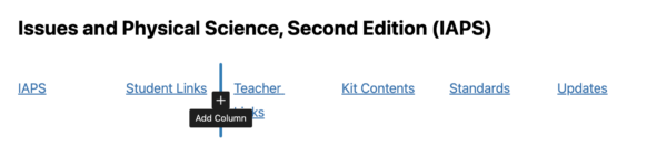 Add a column to the submenu by hovering and clicking plus symbol