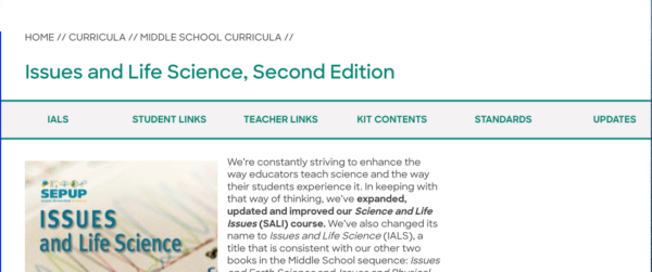 Example of the submenu