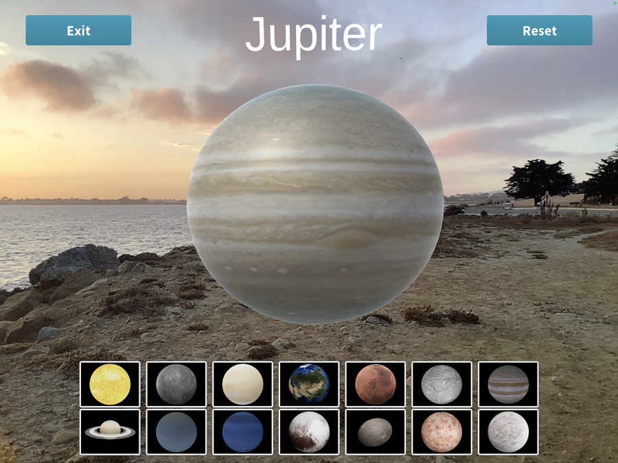 DIY Solar System ipad view of app - Jupiter