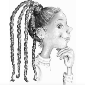 Girl with long braids