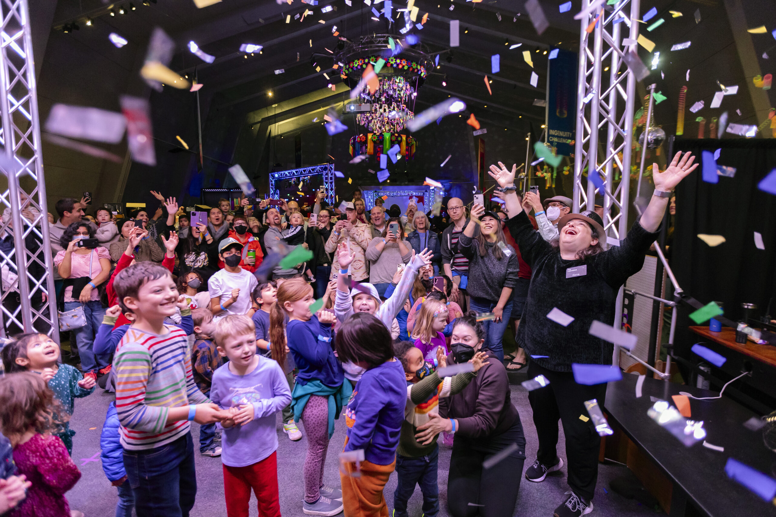 Confetti fills the air as visitors gather at the Lawrence's 2023 Grand Finale 