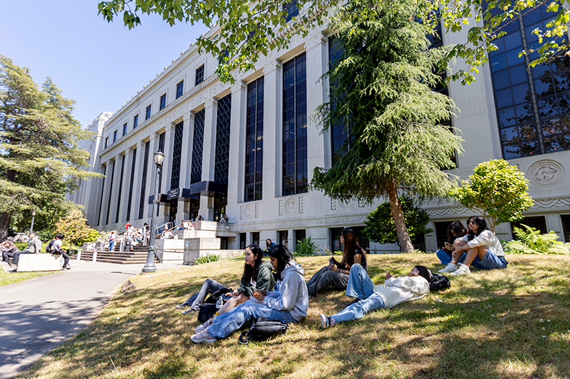 Teen Research Program participants relax on the UC Berkeley campus