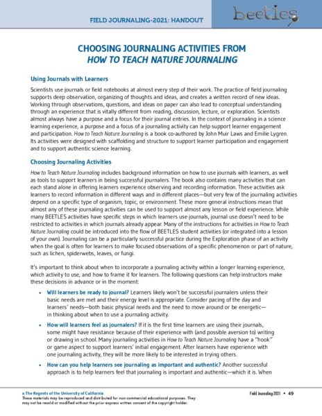 5. Choosing Activities From How To Teach Nature Journaling preview