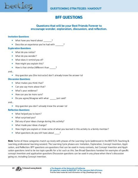 BFF Questions preview