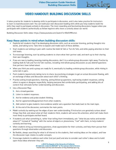 Building Discussion Skills preview