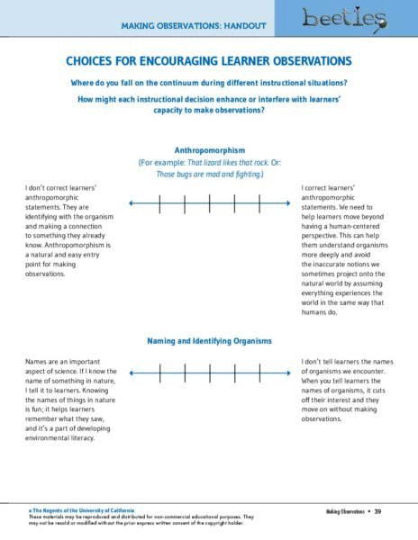 Choices For Encouraging Learner Observations preview