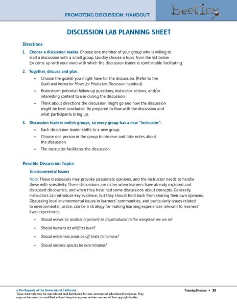 Discussion Lab Planning Sheet preview