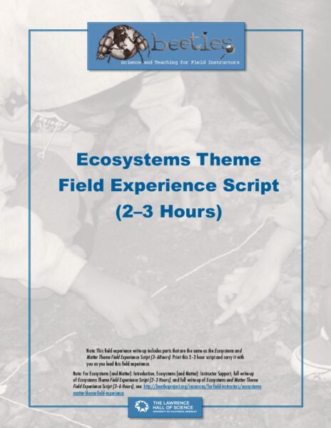 Ecosystems Theme Field Experience Script 2E280933 Hours preview