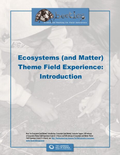 Ecosystems And Matter Theme Field Experience Introduction 1 preview