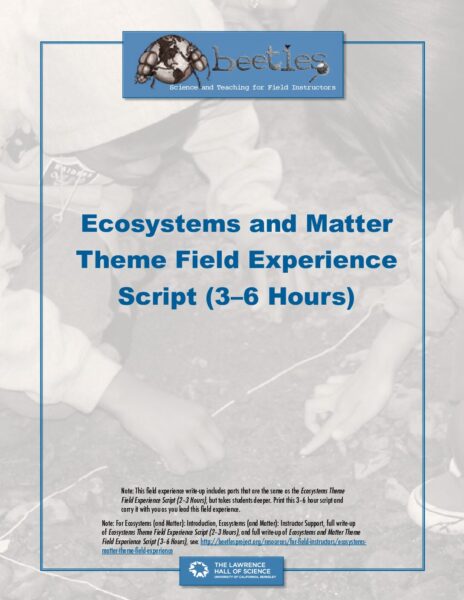 Ecosystems And Matter Theme Field Experience Script 3E280936 Hours preview