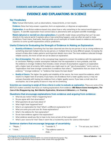Evidence And Explanations In Science preview