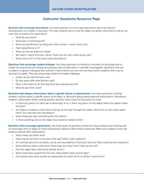 Instructor Questions Resource Page 2 preview