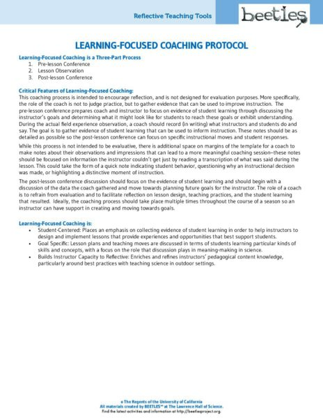 Learning Focused Coaching Protocol preview