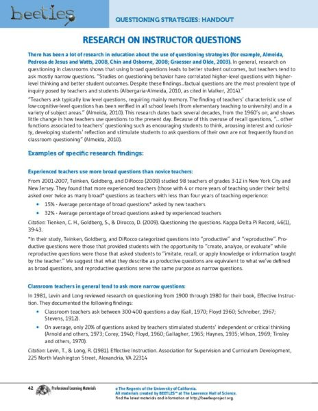 Research On Instructor Questions preview