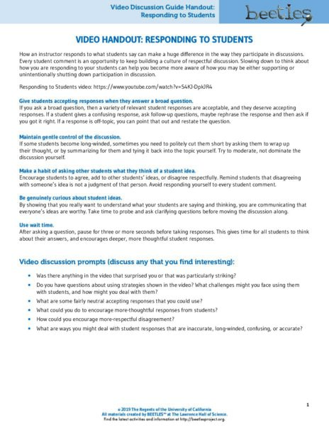 Responding To Students preview