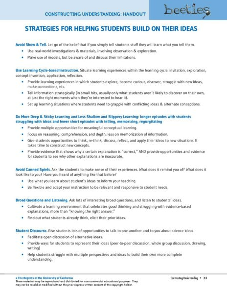 Strategies For Helping Students Build On Thier Ideas preview