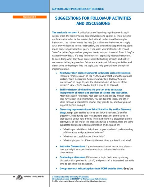 Suggestions For Follow Up Activities preview