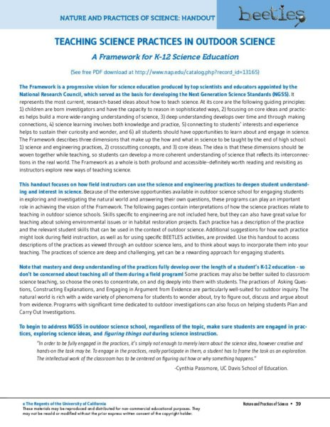 Teaching Science Practices In Outdoor Science preview