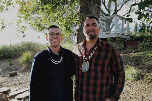 Vincent and Louis in an outdoor area.