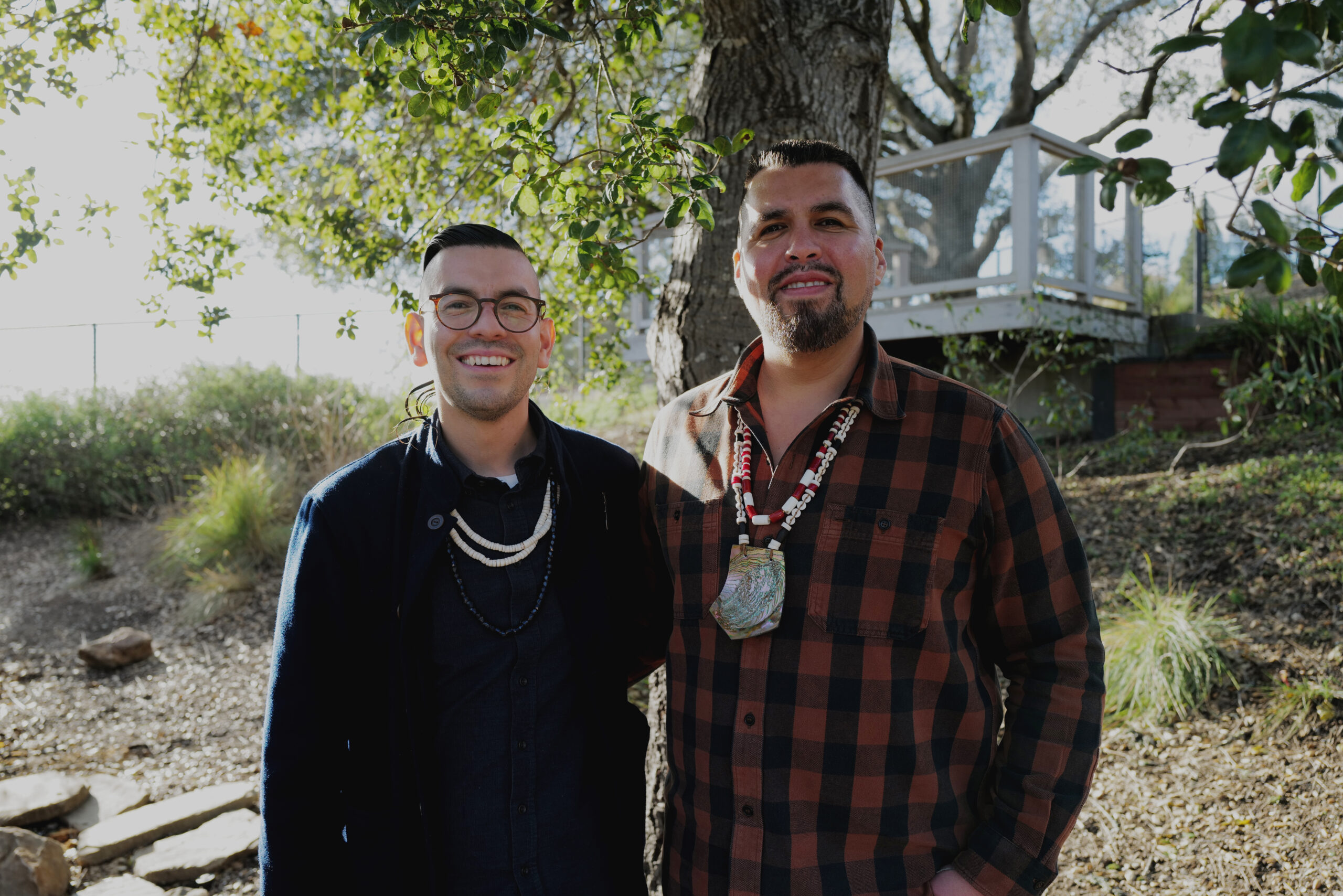 Vincent and Louis in an outdoor area.